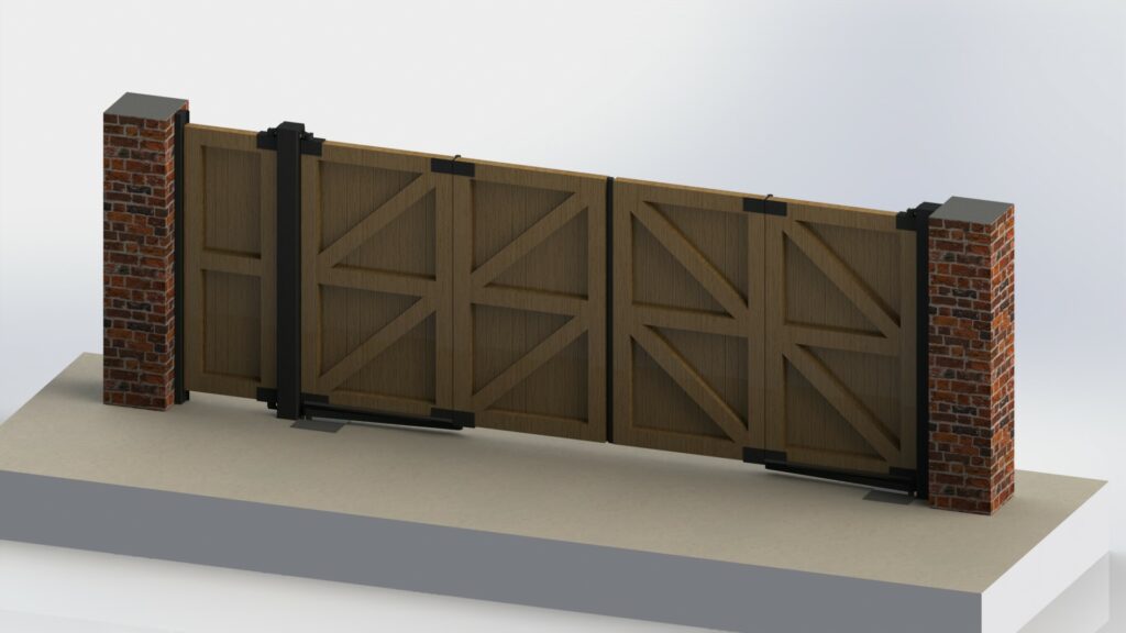 Rendering of automatic residential wooden gates