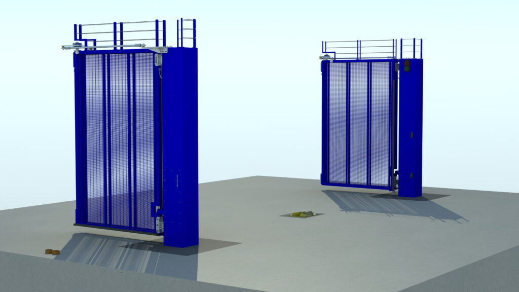 Rendering of automatic commercial bifolding gate