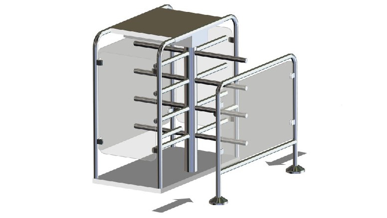Rendering of three quarter height turnstiles