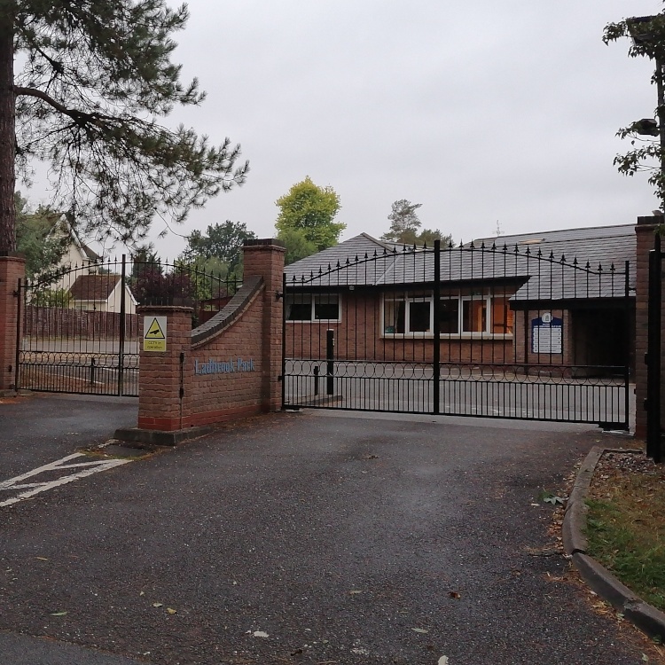 Photo of automated gates at entrance to Ladbrook Park Golf Club
