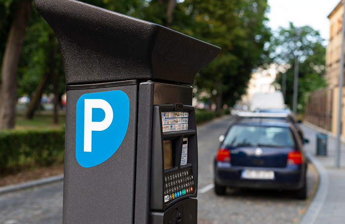 Photo of solar powered pay and display parking system