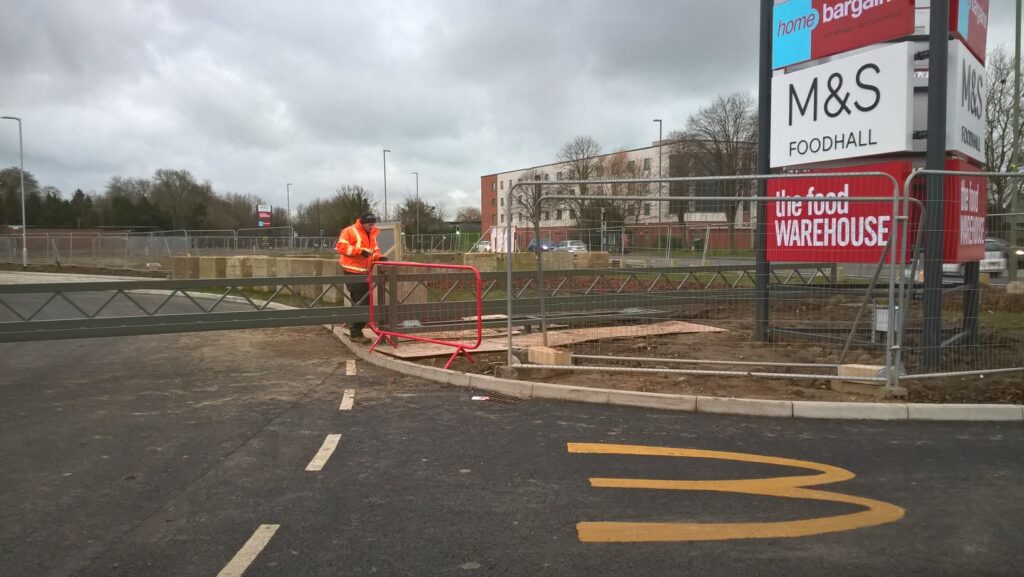 EDS UK automatic sliding barrier being installed
