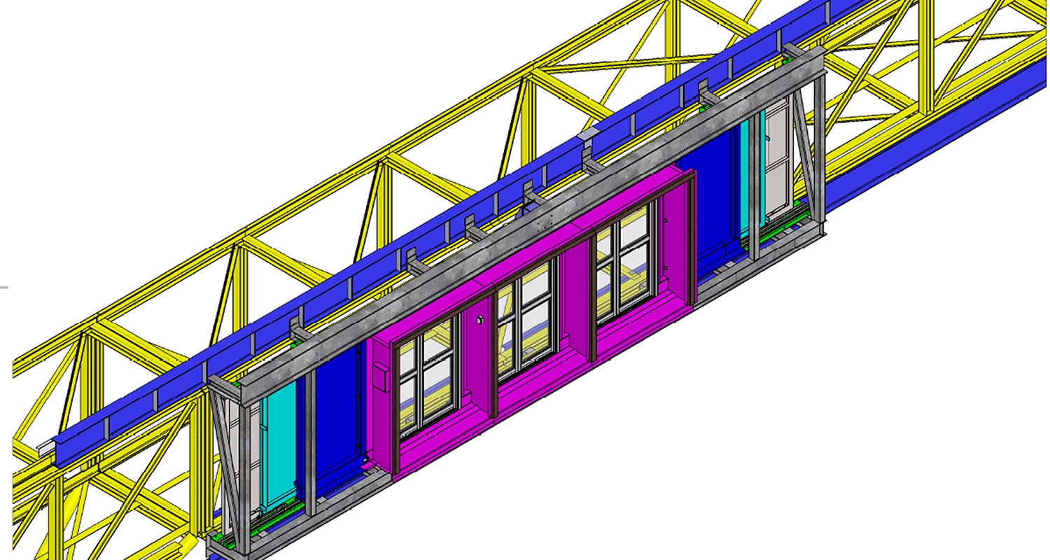 Sample CAD drawing of a passenger boarding gate.