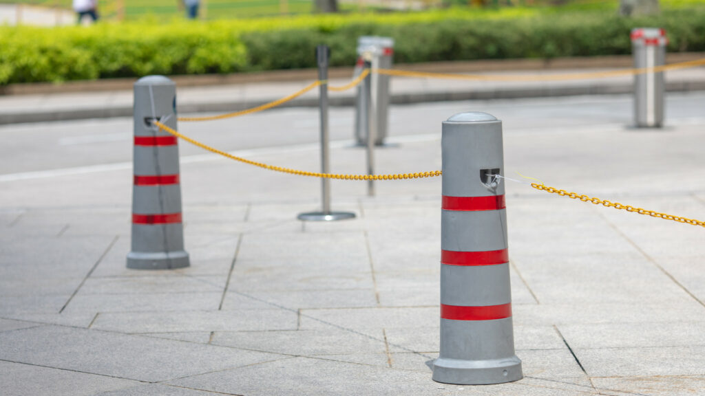 Bollards connected by chains