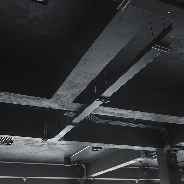 Photo of electrical trunking in warehouse