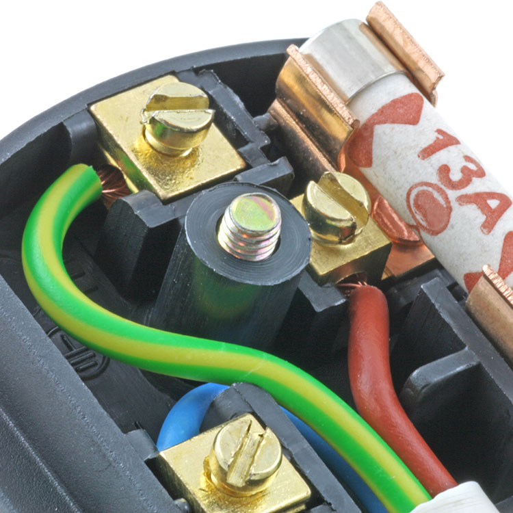 Interior of an electrical plug