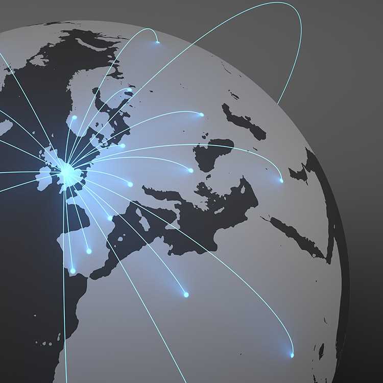Graphic showing UK as the centre of a global network