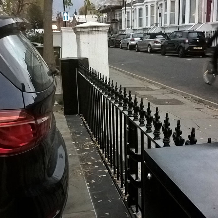 Photo of automated rising gates in a residential driveway in Knightsbridge, London